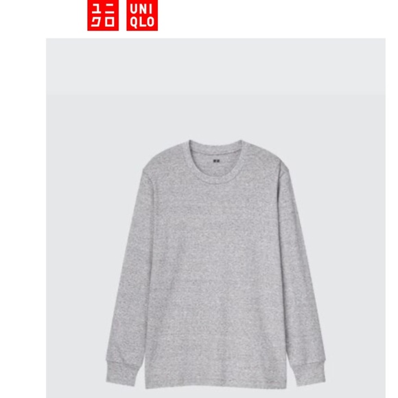 UNIQLO SOFT BRUSHED CREW NECK LONG SLEEVE T-SHIRT in GREY - XL - Picture 3 of 10